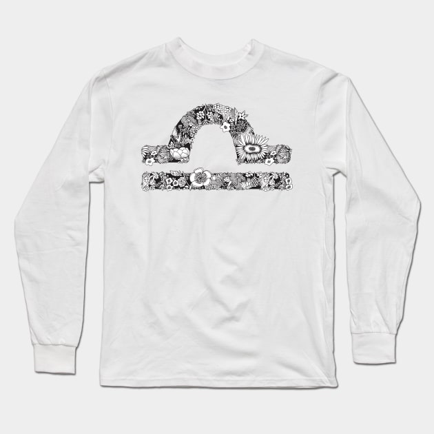 Libra Zodiac Sign Long Sleeve T-Shirt by HayleyLaurenDesign